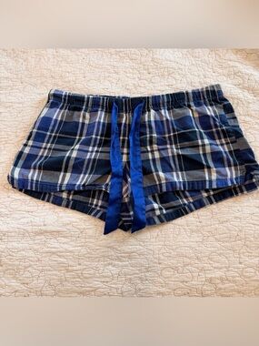 Old Navy Blue and White Plaid Lounge Shorts